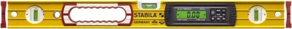 Stabila - 24" Long 3 Vial Box Beam Level - Aluminum, Yellow, 2 Plumb & 1 Level Vials - Makers Industrial Supply