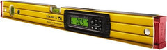 Stabila - Magnetic 24" Long 3 Vial Box Beam Level - Aluminum, Yellow, 1 Plumb & 1 Level Vial - Makers Industrial Supply