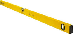 Stabila - 48" Long 3 Vial Box Beam Level - Aluminum, Yellow, 2 Plumb & 1 Level Vials - Makers Industrial Supply