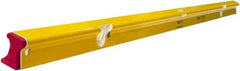 Stabila - 72" Long 3 Vial R-Beam Level - Aluminum, Yellow, 2 Plumb & 1 Level Vials - Makers Industrial Supply
