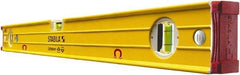 Stabila - Magnetic 24" Long 3 Vial Box Beam Level - Aluminum, Yellow, 2 Plumb & 1 Level Vials - Makers Industrial Supply