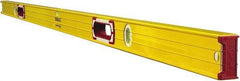 Stabila - 72" Long 3 Vial Box Beam Level - Aluminum, Yellow, 2 Plumb & 1 Level Vials - Makers Industrial Supply