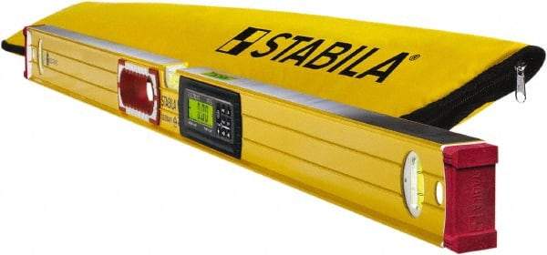 Stabila - 72" Long 3 Vial Box Beam Level - Aluminum, Yellow, 2 Plumb & 1 Level Vials - Makers Industrial Supply