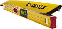 Stabila - Magnetic 48" Long 3 Vial Box Beam Level - Aluminum, Yellow, 2 Plumb & 1 Level Vials - Makers Industrial Supply