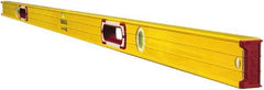 Stabila - 78" Long 3 Vial Box Beam Level - Aluminum, Yellow, 2 Plumb & 1 Level Vials - Makers Industrial Supply