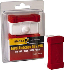 Stabila - Level Replacement End Cap Mount - White, Use with 196, 196M, 196E & 196K Series Levels - Makers Industrial Supply