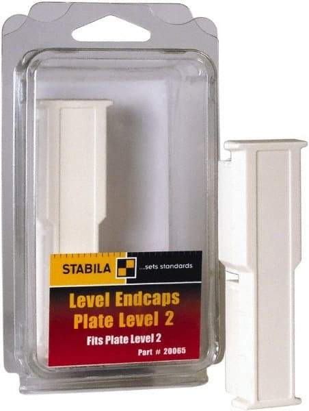 Stabila - Level Replacement End Cap Mount - White, Use with 106T & 106TM Series Levels - Makers Industrial Supply