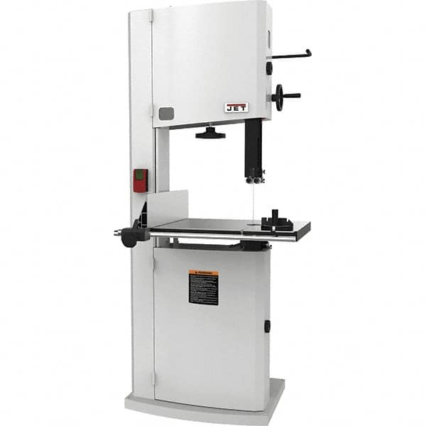 Jet - 18" Throat Capacity, Step Pulley Vertical Bandsaw - 2,300/3,800 SFPM, 1.75 hp, Single Phase - Makers Industrial Supply