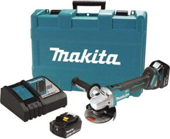 Makita - 4-1/2" Wheel Diam, 8,500 RPM, Cordless Cutoff & Cutoff-Grinder Tool - Straight Handle, Battery Included - Makers Industrial Supply