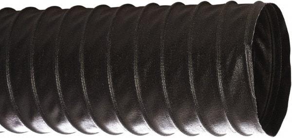 Flexaust - 2-1/2" ID, 29 Hg Vac Rating, 30 psi, Polyester Vacuum & Duct Hose - 25' Long, Black, 2" Bend Radius, -40 to 250°F - Makers Industrial Supply