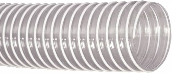 Flexaust - 1-1/2" ID, 29 Hg Vac Rating, 30 psi, PVC Vacuum & Duct Hose - 50' Long, Clear, 1-1/2" Bend Radius, 20 to 160°F - Makers Industrial Supply