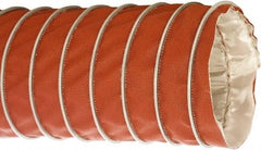 Flexaust - 5" ID, 8 Hg Vac Rating, 13.5 psi, Fiberglass Vacuum & Duct Hose - 25' Long, Red, 4" Bend Radius, -40 to 750°F - Makers Industrial Supply