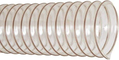 Flexaust - 2-1/2" ID, 19 Hg Vac Rating, 30 psi, Polyurethane Vacuum & Duct Hose - 25' Long, Clear, 2.8" Bend Radius, -65 to 225°F - Makers Industrial Supply