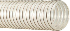 Flexaust - 100mm ID, 20 Hg Vac Rating, 25 psi, Polyurethane Vacuum & Duct Hose - 25' Long, Clear, 4" Bend Radius, -65 to 225°F - Makers Industrial Supply