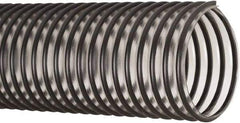 Flexaust - 1-1/2" ID, 29 Hg Vac Rating, 35 psi, PVC Vacuum & Duct Hose - 25' Long, Clear/Black, 1-1/2" Bend Radius, 20 to 160°F - Makers Industrial Supply