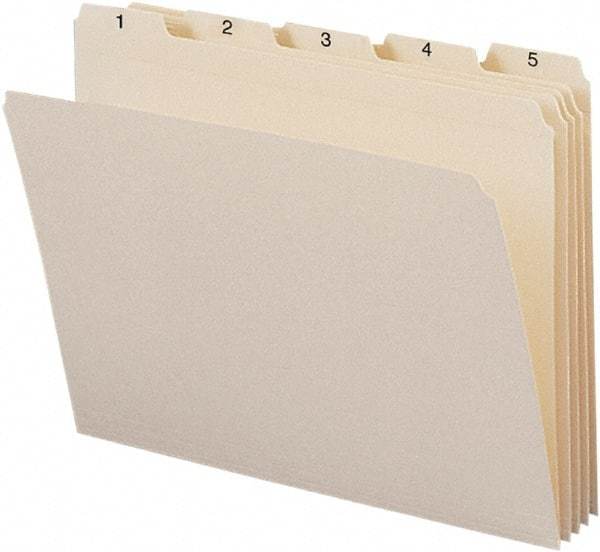 SMEAD - 8-1/2 x 11", Letter Size, Manila, Index Folder - 11 Point Stock, 1/5 Tab Cut Location - Makers Industrial Supply