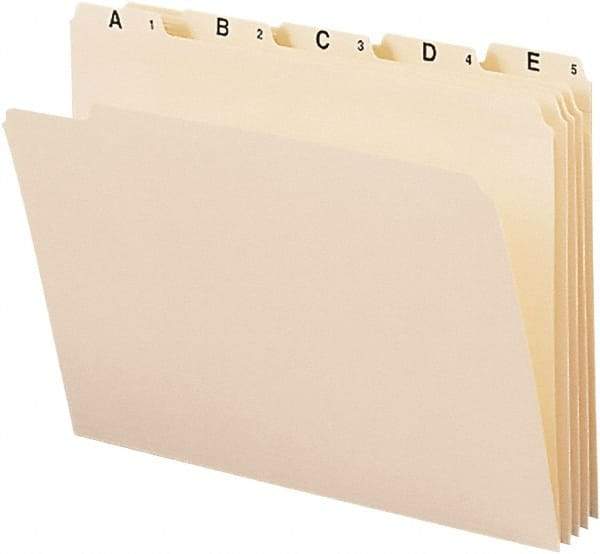 SMEAD - 8-1/2 x 11", Letter Size, Manila, Index Folder - 11 Point Stock, 1/5 Tab Cut Location - Makers Industrial Supply