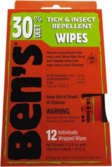 Ben's - 12 Count 30% DEET Towelette - For Ticks, Mosquitos, Disease Carrying Insects - Makers Industrial Supply