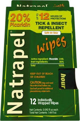 Natrapel - 12 Count 20% Picaridin Towelette - For Mosquitos, Ticks - Makers Industrial Supply