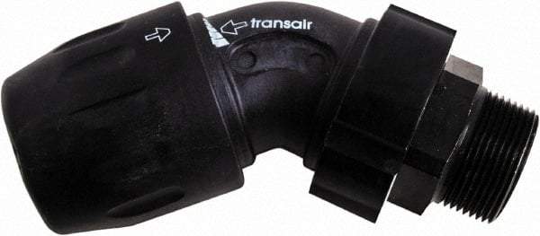 Transair - 1-1/2" ID, 40mm OD, 45° Male Elbow - Plastic, 232 Max psi, 2 Male NPT - Makers Industrial Supply