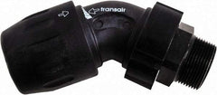 Transair - 1-1/2" ID, 40mm OD, 45° Male Elbow - Plastic, 232 Max psi, 1 Male NPT - Makers Industrial Supply