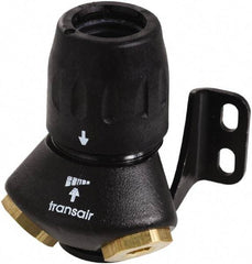 Transair - 7/8" ID, 25mm OD, 45° Two Port Wall Bracket - Plastic, 232 Max psi, 1/2 & 1/4 Female NPT, 3-5/16" Long - Makers Industrial Supply