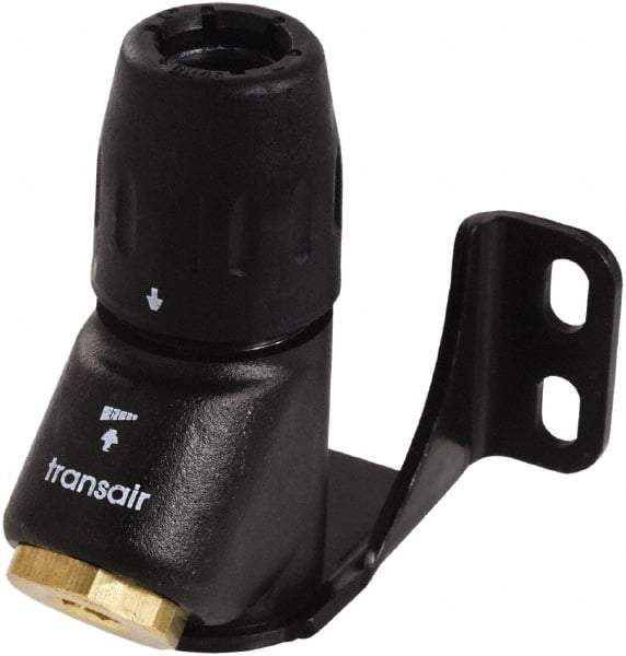 Transair - 1/2" ID, 16.5mm OD, 45° One Port Wall Bracket - Plastic, 232 Max psi, 1/2 & 1/4 Female NPT, 3-5/16" Long - Makers Industrial Supply