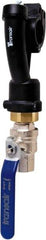 Transair - 1-1/2" ID, 40mm OD, Wall Bracket with Ball Valve - Plastic, 232 Max psi, 1/2 Female NPT, 10-5/8" Long - Makers Industrial Supply