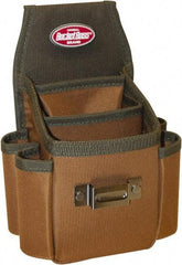 Bucket Boss - 3 Pocket Holster - Polyester, Brown & Green, 6-1/2" Wide x 9-1/2" High - Makers Industrial Supply