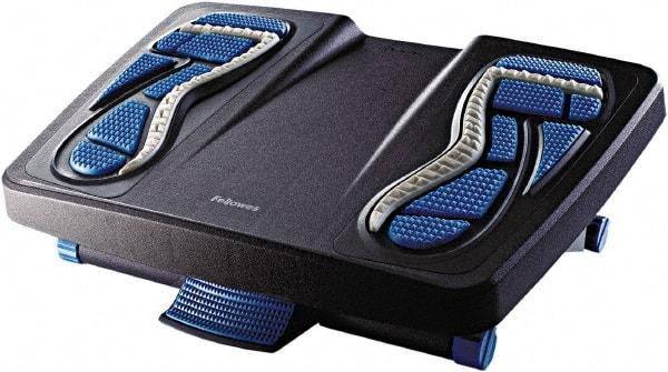 FELLOWES - 17-7/8" Wide, 6-1/2" High Foot Rest - Charcoal, Blue & Gray - Makers Industrial Supply