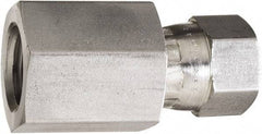 Made in USA - 2" Tube OD, 37° Stainless Steel Flared Tube Swivel Connector - 2-1/2-12 NPT, Female Flare x FNPT Ends - Makers Industrial Supply