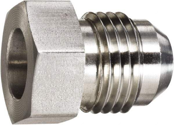 Made in USA - 2" Tube OD, 37° Stainless Steel Flared Tube OD Socket - 2-1/2-12 Weld x Male Flare Ends - Makers Industrial Supply