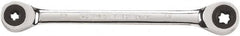 GearWrench - E6 x E8 12 Point Ratcheting Box Wrench - Double End, Chrome Vanadium Steel, Polished Finish - Makers Industrial Supply