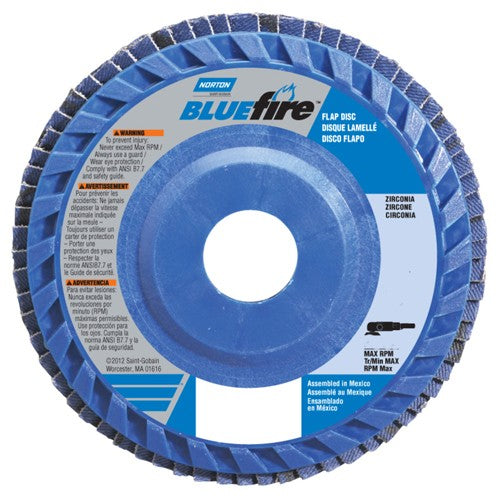 6″ × 7/8″ Flap Disc BlueFire Quick Trim Type 27 Plastic Plate 80 Grit - Makers Industrial Supply