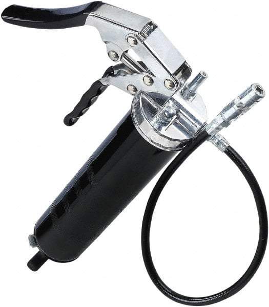 lumax - 7,000 Max psi, Flexible Pistol Grease Gun - 14 oz Capacity, 1/8 Thread Outlet, 25 Strokes per oz, 3-Way Fill - Makers Industrial Supply