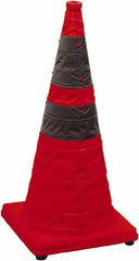 PRO-SAFE - 28" High, Orange Collapsible Traffic Cone - 14" Base Width, 4 Lb - Makers Industrial Supply