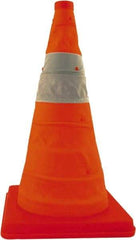 PRO-SAFE - 18" High, Orange Collapsible Traffic Cone - 13" Base Width, 16 Lb - Makers Industrial Supply