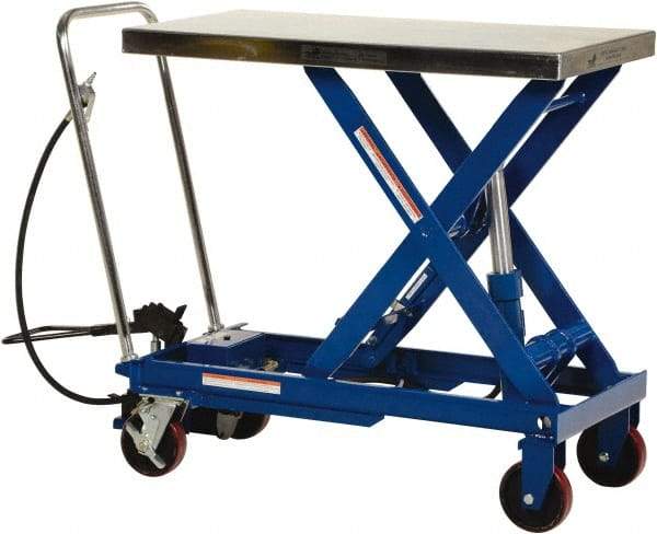 Vestil - 1,750 Lb Capacity Manual Scissor Lift - 14-1/4" to 39-1/2" Lift Height, 39-1/2" Platform Length x 20" Platform Width - Makers Industrial Supply