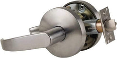 Falcon - Grade 1 Entrance Lever Lockset for 1-3/8" Thick Doors - 2-3/4" Back Set, No Cylinder, Steel, Satin Chrome Finish - Makers Industrial Supply