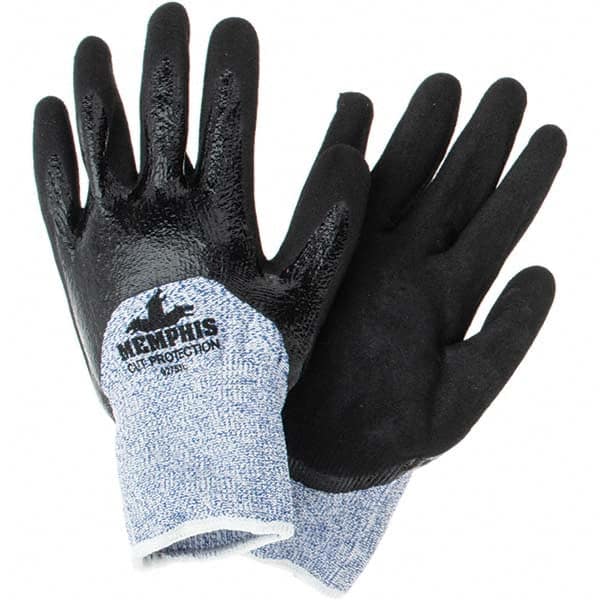 MCR Safety - Size L, ANSI Cut Lvl A4, Puncture Lvl 2, Abrasion Lvl 5, Nitrile Coated Cut Resistant Gloves - Makers Industrial Supply