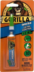 Gorilla Glue - 0.53 oz Tube Clear Super Glue - 24 hr Full Cure Time, Bonds to Most Surfaces - Makers Industrial Supply