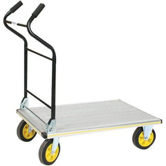 Wesco Industrial Products - 750 Lb Capacity 41" OAH Platform Truck - Ergonomic Cushion Grip Handle, Aluminum, Solid Rubber Wheels - Makers Industrial Supply