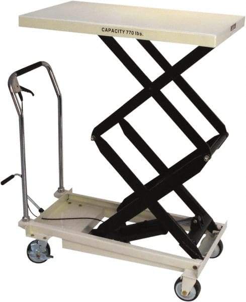 Jet - 770 Lb Capacity Adjustable Height Scissor Lift - 13-9/16" to 51-1/8" Lift Height, 35-5/8" Platform Length x 20-1/8" Platform Width - Makers Industrial Supply