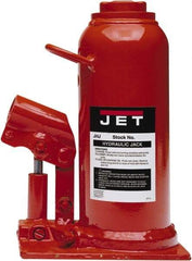 Jet - 8 Ton Capacity Hydraulic Bottle Jack - 7.88" to 15-1/2" High, 2-3/4" Screw Length, 6" Long x 3-1/2" Wide Base - Makers Industrial Supply