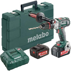 Metabo - 18 Volt 1/16 to 1/2" Keyless Chuck Cordless Hammer Drill - 32300 BPM, 500 to 1,850 RPM, Reversible, Pistol Grip Handle - Makers Industrial Supply