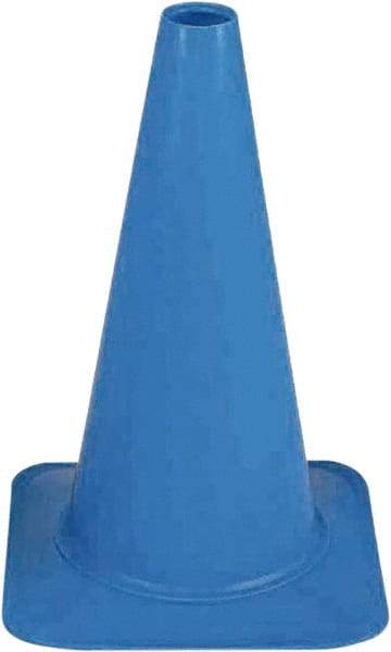 PRO-SAFE - 18" High, Blue Sport Traffic Cone - 12" Base Width, 2.5 Lb - Makers Industrial Supply