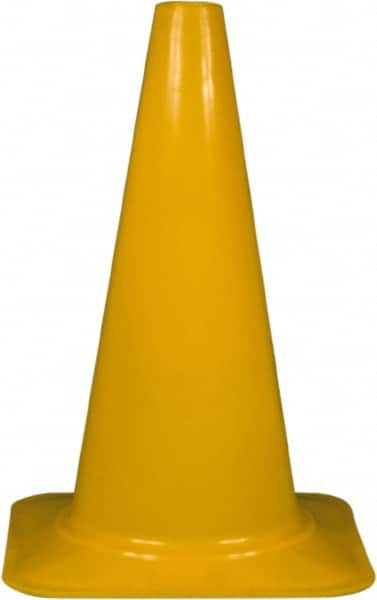 PRO-SAFE - 18" High, Yellow Sport Traffic Cone - 12" Base Width, 2.5 Lb - Makers Industrial Supply