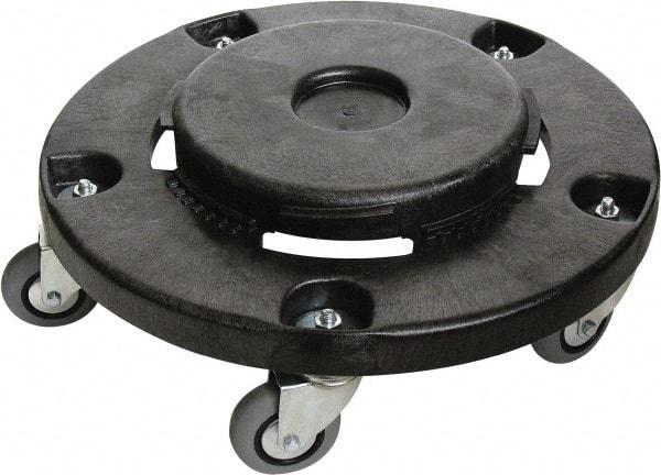 O-Cedar - Round Plastic Trash Can Dolly - Compatible with 44 Gal Containers, 6-1/2" High x 18" Wide x 18" Long, Compatible with MaxiRough - Makers Industrial Supply