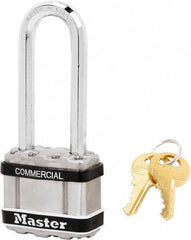 Master Lock - 2-1/2" Shackle Clearance, Keyed Alike Padlock - 5/16" Shackle Diam, Laminated Steel - Makers Industrial Supply