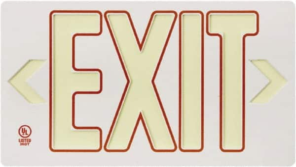 NMC - Exit, Plastic Exit Sign - 15-1/4" Wide x 8-1/4" High, Glow-in-the-Dark - Makers Industrial Supply